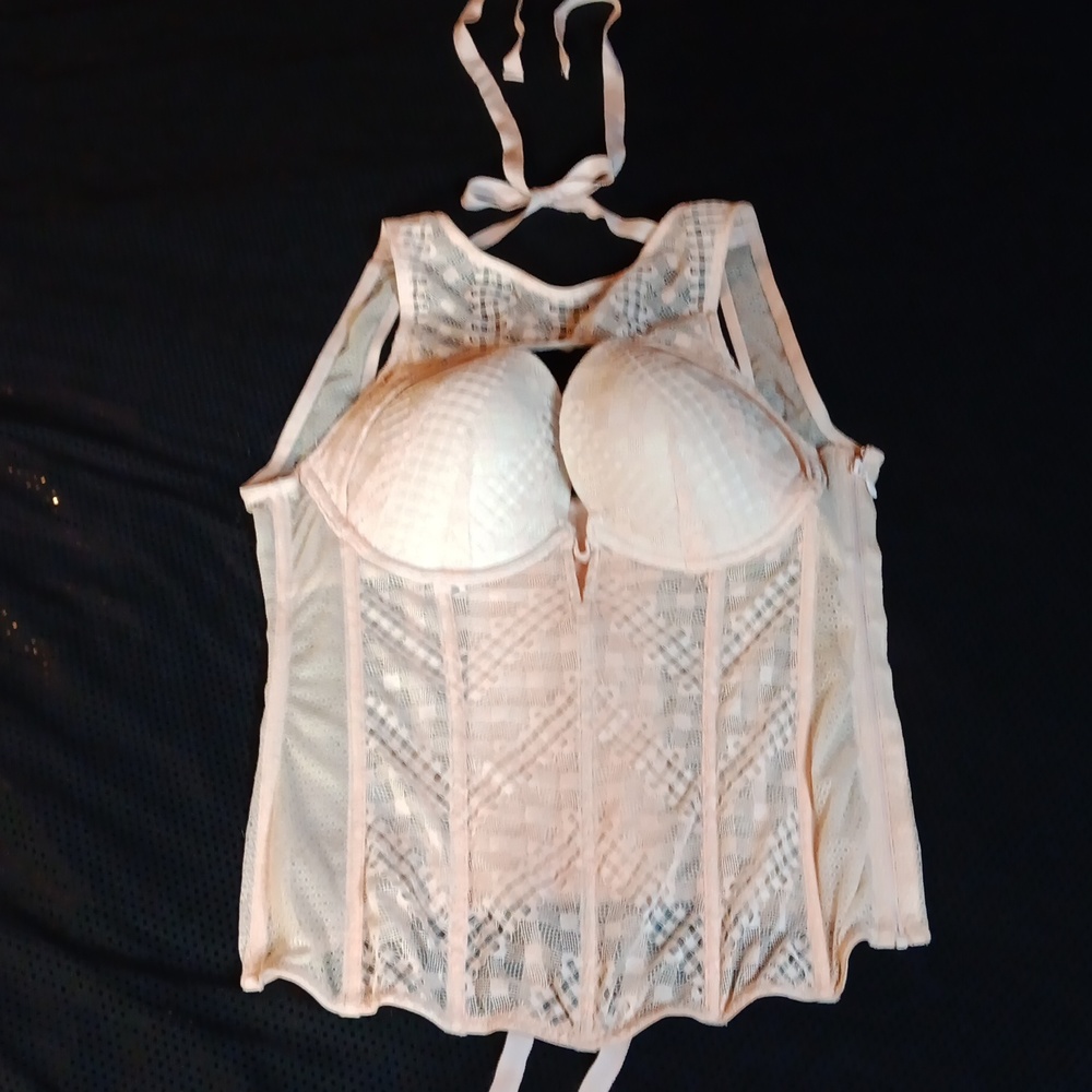 VTG Victoria's Secret Corset Lingerie Top (Pale Pink) 36D